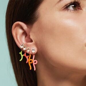 Bea Bongiasca Single Vine Tendril Earring in Lime Green